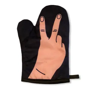 Peace Sign Oven Mitt Funny Unity Cooking Graphic Kitchen Accessories Funny Graphic Kitchenware Bakeware Funny Food  Novelty Cookware Black