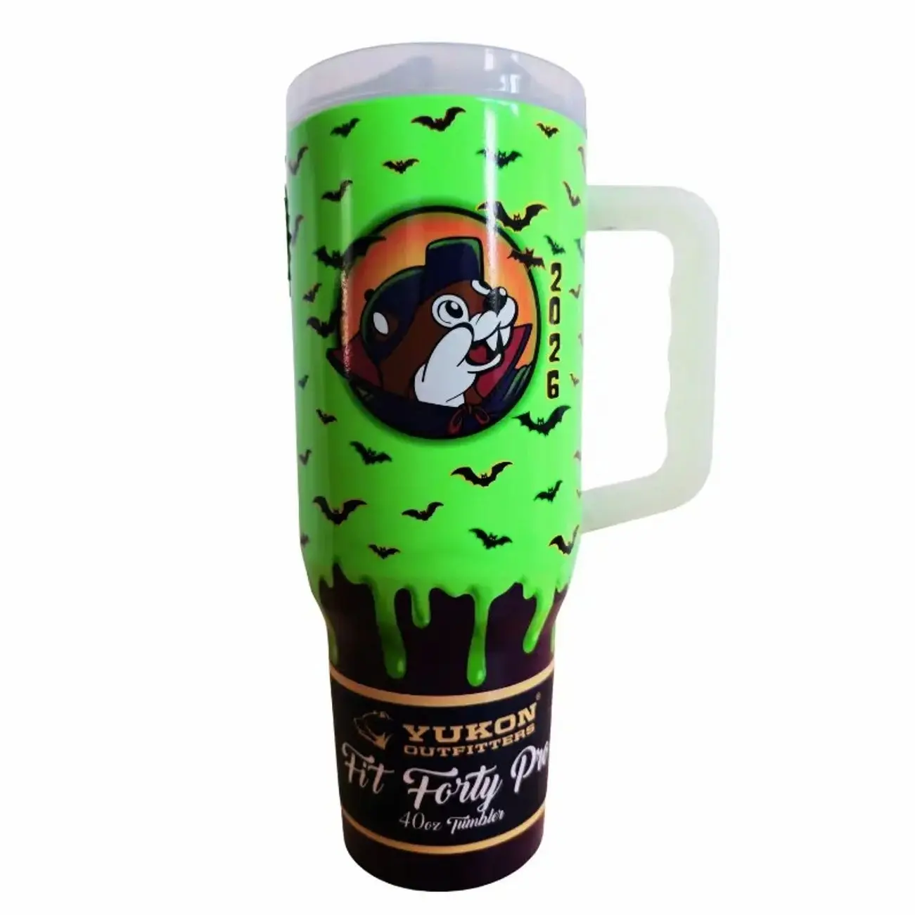 Limited Edition 2026 Buc-ee's Halloween Tumbler, 40 oz Flip Straw Cup, Glow in the Dark 40oz Yukon Cup with Handle,  Insulated