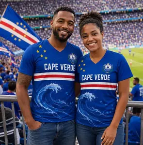 Cape Verde Soccer Jersey, Cape Verde Flag Football Shirt, Soccer Fan Gift for Men & Women