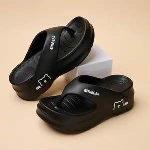 Women's Fashion Height Increasing Flip Flops EVA Material Casual Comfortable Breathable Non-slip Slippers Beach Home Sandals Suitable for Indoor Outdoor Wear Versatile Soft Slippers Walking Shoes - Footwear Girl Summer