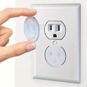 2026 New Clear 2 Holes Socket Covers 16/32 Pack Safety Electric Outlet Plug Guards Anti Shock Home Electrical Protection Caps
