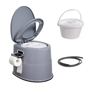 VEVOR Portable Camping Toilet, 1.3 Gal Detachable Inner Bucket, Removable Paper Holder, Dual-Lid Commode, Car Accessories for Adults Outdoor Camping, Father's Day Gift