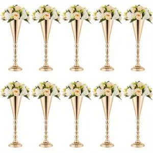 10 16.5 Small Tall Vases, Metal Vases Center Table Decorations, Wedding Decorations, Birthdays, Weddings, Anniversaries, Home Decorations