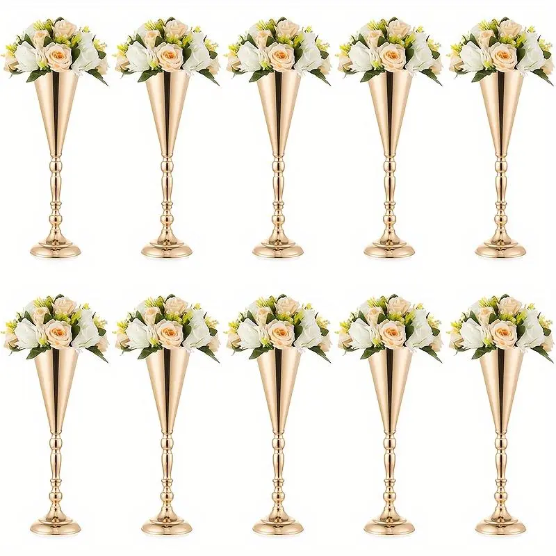 10 16.5 Small Tall Vases, Metal Vases Center Table Decorations, Wedding Decorations, Birthdays, Weddings, Anniversaries, Home Decorations