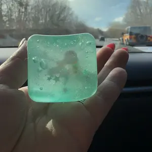 Pokoja Land Ocean Theme Sensory Stress Relief Rubik's Cube, Decorated with Cartoon Shells, Conchs, Fishes, Ice Cream Elements