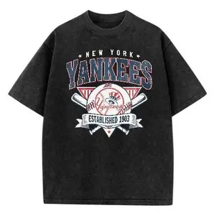 180g[100%cotton]Vintage Baseball Team T-Shirt, Washed Cotton Retro Baseball Graphic Tee, Established 1903 Sports T-Shirt, Gift for Baseball Fan good