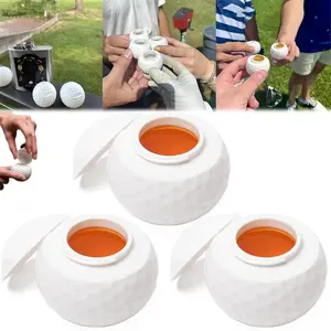 Golf Ball Shaped Shot Glass,Golf Shaped Mini Container Set, Golf Accessories, Fun Golf Gift for Enthusiasts, Best Christmas Present Idea, Includes 1 or 3 Pieces