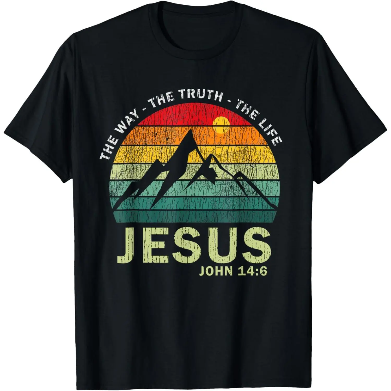 Vintage Graphic T-Shirt for Men, Streetwear Round Neck Short Sleeve with Christian Print, 100% Soft Breathable Cotton, Tshirt, Top