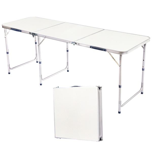 180 x 60 x 70cm Aluminum Alloy Folding Table White
