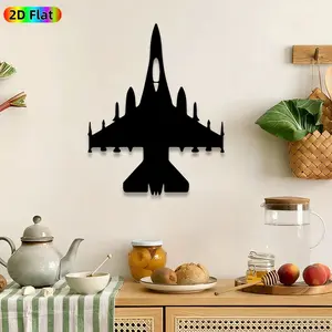 1pc Fighter Jet Silhouette Metal Wall Art, Military Aircraft wall Scupltures Mural, Artistic Metalwork, Modern Minimalist Design, Perfect for Fathers Day, Housewarming Decor, Man Cave Office Garage Decor, Ideal Gift for Aviation Enthusiasts
