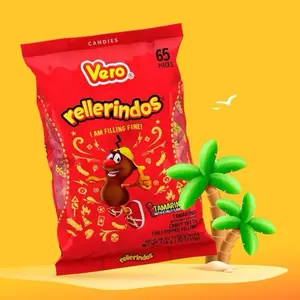 Vero Rellerindos Tamarind Flavored Candy, Chili Pepper, 29.9 oz, 65 Ct Snack Sweet and Spicy Mexican Candy Dulces Mexicanos