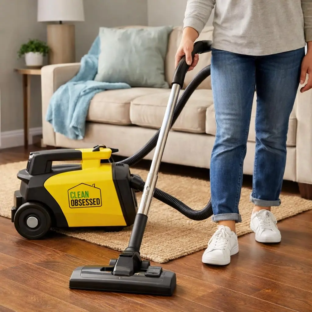 Clean Obsessed Commercial Lightweight Canister Vacuum Cleaner - Filtered, High-Efficiency, Non-Wi-Fi Upright Vacuums for Home Floor Care, Filtered Upright Vacuums