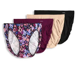 QVC Women's Jockey No Panty Line Promise Hi-Cut Panties, Set of 4