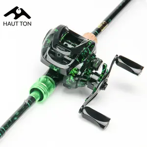 HAUT TON Green Baitcasting Fishing Reels, 7.2:1 Gear Ratio, 4+1BB, Highly Smooth, 17.64 Lbs Max Drag, Perfect for Freshwater & Saltwater Fishing