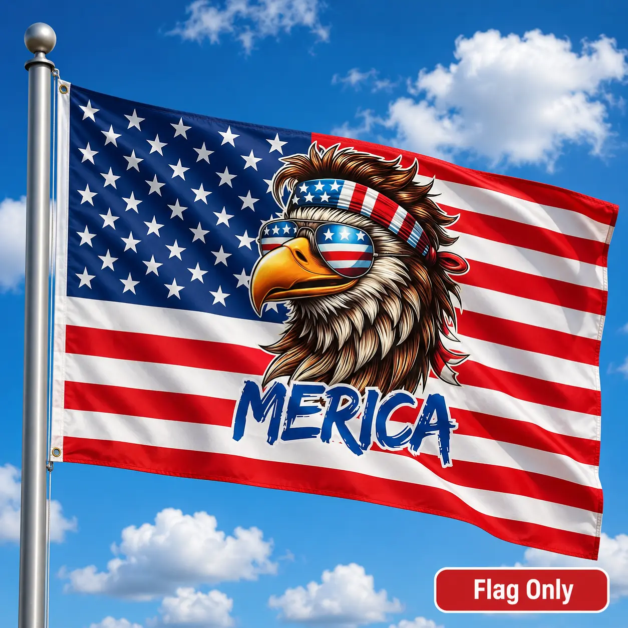 3x5 ft Patriotic American Flag with Bald Eagle & Grommets - Home Improvement Garden Decor, Wall Mount Display for Labor, Election, Holiday Use