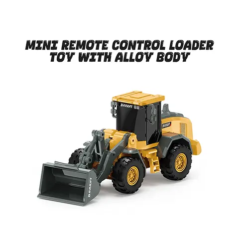 BRRRRT 1/64 Mini Bulldozer Toy, RC Bulldozer, 8 CH Full Proportion Construction Vehicles with Metal Sounds, RC Toys for Kid Boys and Girls Age 3+