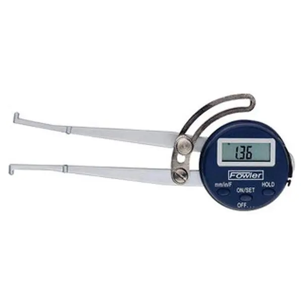 Fowler Electronic Caliper Gages, Type: Inside, Min. Measurement (mm): 12.70, Max. Measurement: 6"/150 mm, Resolution (mm): 0.1000, Resolution (Inch): 0.01", Groove Depth (Decimal Inch): 0.1200 54-554-730-0