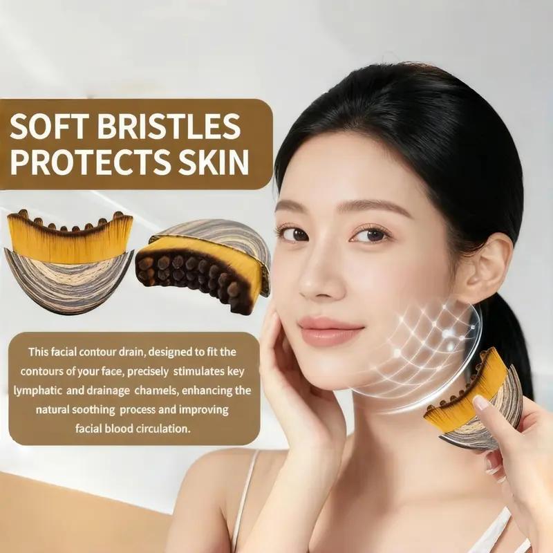 New Lymphatic Contour Face Brush, Dry Brushing FaceBrush, Massager for Face, Chin & Jawline Sculpting,Ergonomically Designed to Fit The Skin Precisely and RelieveFatigue