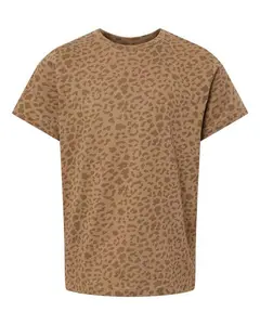 Men’s Brown Leopard Print T-Shirt, Casual Short Sleeve Crew Neck Streetwear Tee for Daily Wear