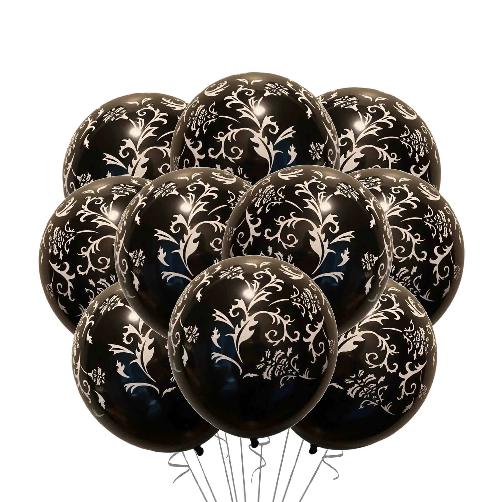 Masquerade Balloons Latex 12 Count, Masquerade Party Supplies, 12 Inch Standard Size, Masquerade Theme Event Balloon (Black)