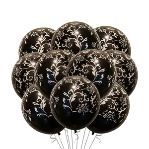 Masquerade Balloons Latex 12 Count, Masquerade Party Supplies, 12 Inch Standard Size, Masquerade Theme Event Balloon (Black)