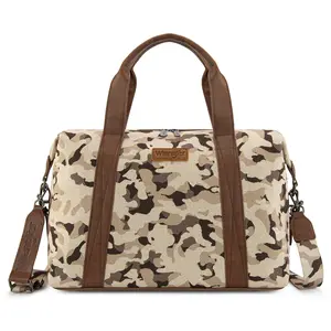 Wrangler Camo Print Collection Duffle Bag with Adjustable Strap and Secure Zip Closure