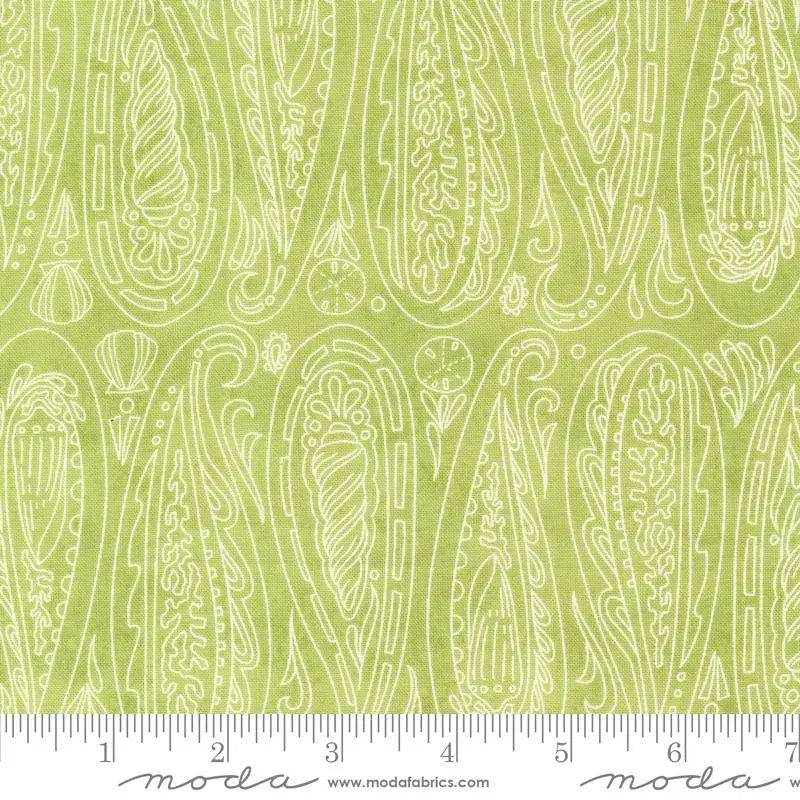 Fabric Moda Kelp Paisley Shells Serena Shores by the Quarter Yard 48772-24