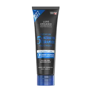LUXE ORGANIX Keratin Treatment Virgin Coconut Oil 250ml with Luxe Organix Premium Keratin Virgin Coconut Oil Shampoo 210ml