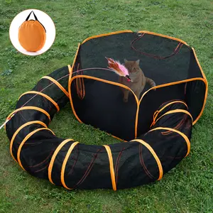 Odoland Cat Tunnels and Enclosure - Large Cat Tents Dog Playpen for Indoor Outdoor Portable Playhouse for Pet, Dog, Cat, Kitten, Rabbit, Small Animals