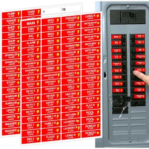 Circuit Breaker Box Label 0.5x1.5inch Electric Fuse Panel Box Identification Sticker 144pcs Plugs and Lights Circuit Breaker Label for Home Office, Electricians Catalog Load Center