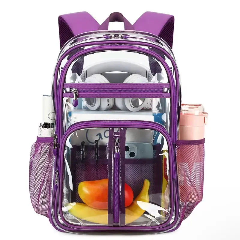 Clear TPU 16.5 inches heavy duty backpack clear bookbag , large capacity see through backpack for sport , Events , travel ,