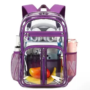 Clear TPU 16.5 inches heavy duty backpack clear bookbag , large capacity see through backpack for sport , Events , travel ,