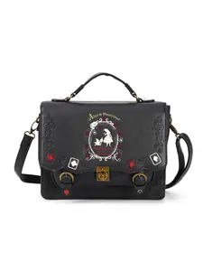 Alice in Wonderland Lolita Backpack, Cute Handbag, Preppy Aesthetic Campus Style Crossbody Bag, Large Capacity Multi-Layer Pockets, Embroidered Travel Gift