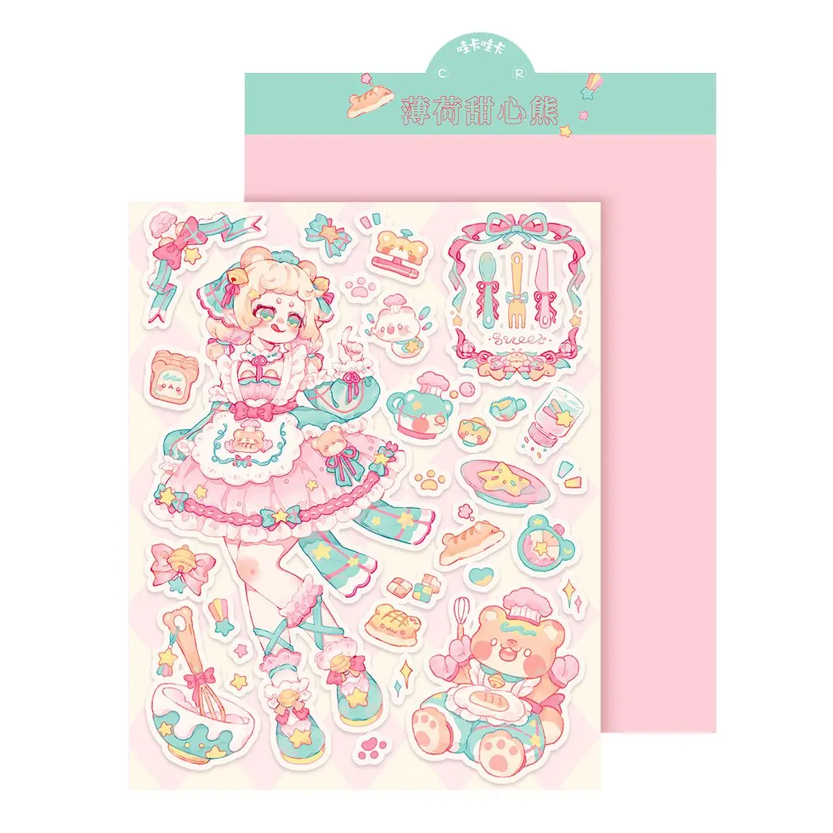 Room Decor Cute Cartoon Girl Pattern Sticker, Waterproof Self Adhesive Decorative Sticker, Fun Decor Sticker for Gift Greeting Card Water Bottle Lapto