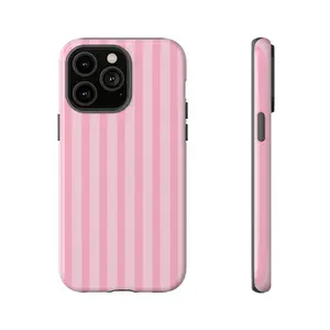 Light pink striped VS inspired Protective  Trendy  Cute  Preppy  Coquette  iphone case