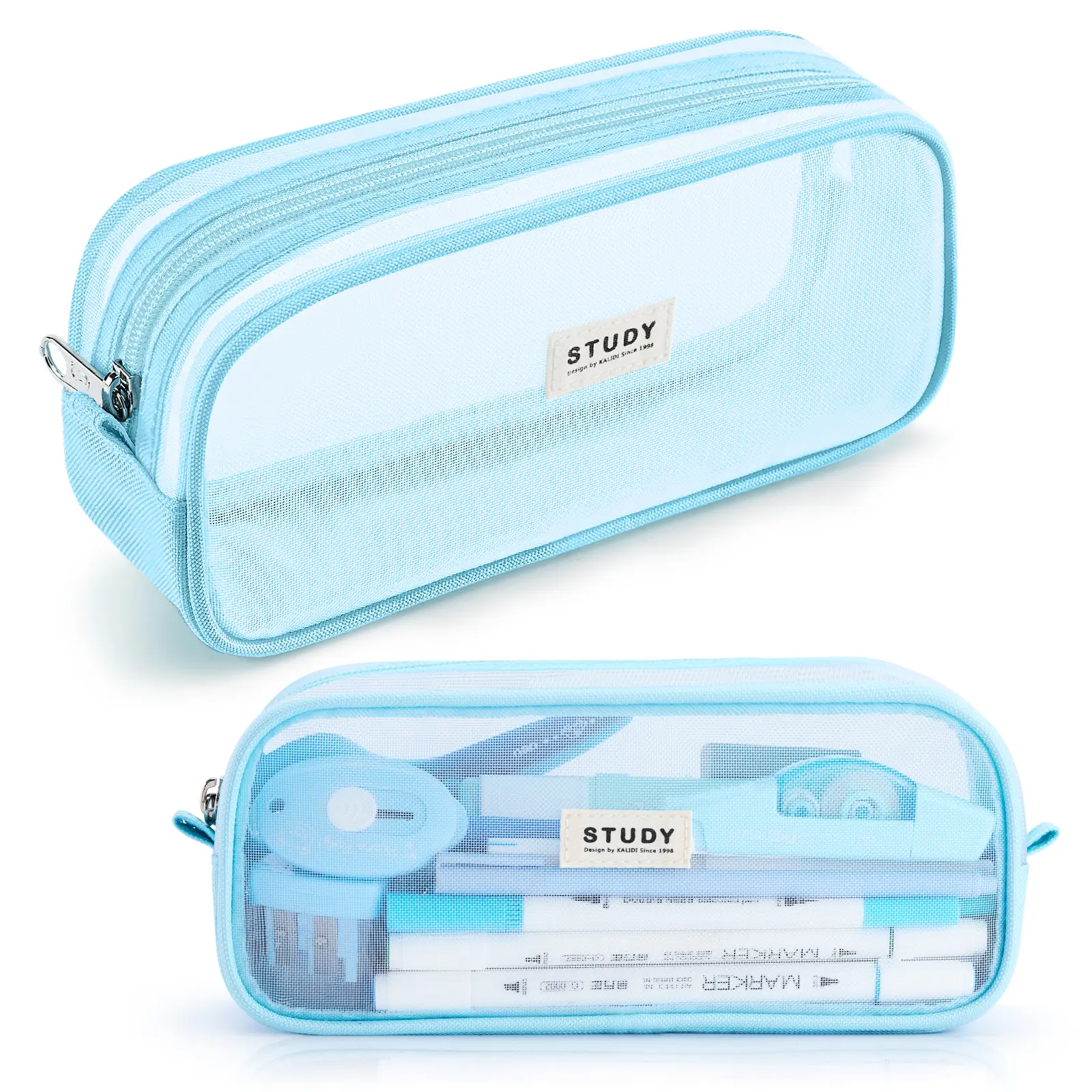 KALIDI Large Pencil Case Mesh Yarn Pencil Pouch Box Cute School Supplies for Teen Girls Boys