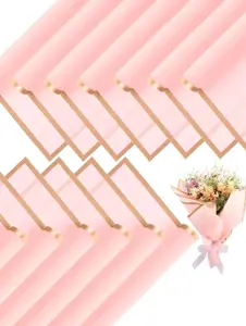40pcs luxury floral wrapping paper flat folded waterproof double sided adorned with elegant rose gold borders vibrant pink, black and white bouquet patterns, ideal for weddings, birthdays, flower shops, DIY crafts, winter parties and gift wrapping.