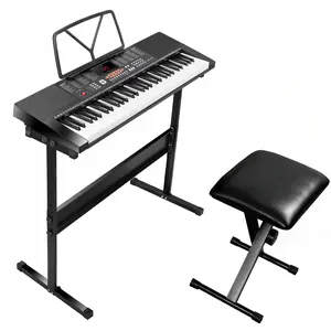 Segawe 61-Key Portable Electronic Piano LED Display Keyboard Kit W/ Music Stand, Headphones, Microphone