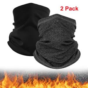 2 Pack Winter Neck Gaiter Warmer for Men Women Windproof Fleece Face Mask Bandana Scarf Ultra Warm Protection Cold Weather Sport Unisex High Elasticity One Size Fits Most
