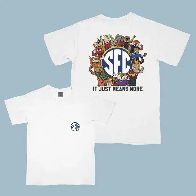SEC Family T-shirt, Retro College Football Mascot Design T-shirt, Unisex Game Day Spirit Apparel for All Southern Fans Casual