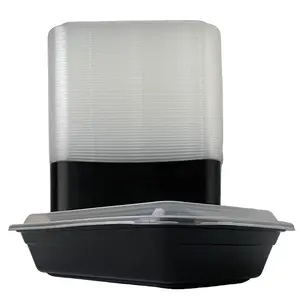 28 oz Black Rectangular Container Microwavable- 150/Case Disposable