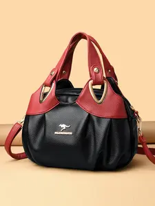 Autumn Winter Large Capacity Colorblock Soft Crossbody Bag, Urban Fashion Minimalist Shoulder Bag, Commute Casual Handbag, Fashionable Crossbody Bag, Fashionable Patterned Bag