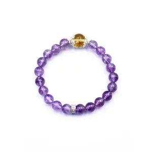 Natural Amethyst Citrine Bracelet – Five Element Energy Balance for Prosperity and Focus