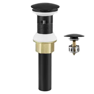 summervibes VEVOR Bathroom Sink Drain with Overflow, Brass and 304 Stainless Steel Pop Up Drains, Anti-Clogging Vessel Sink Drain Strainer, All Metal Hair Catcher Drains Stopper, for Sinks with Overflow Holes, Vanity, Anti Clog
