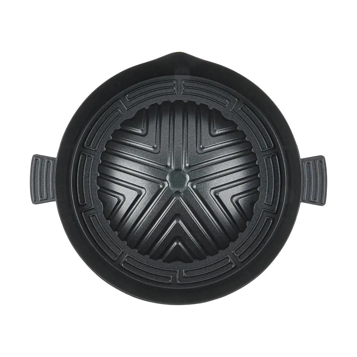PEARL LIFE Japanese Deep Grill Pan Non-Stick Cast Iron Style for Portable Stove, 28cm BBQ Griddle