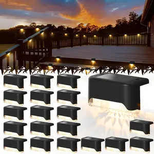 ISUNMEA Outdoor solar lights, 20-pack waterproof solar lights for outdoor use, solar garden lights for landscape lighting, ideal for yards, pathways, lawns, driveways, decks, and stairways (warm light).