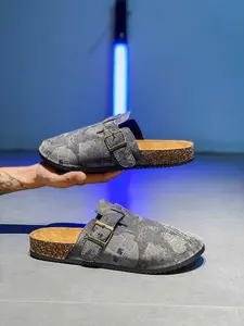 Vintage Birkken Baotou Half Slipper male and female Soft Wood Sole Thick Soled Mules Casual Outdoor Lazy Slippers, Comfortable and Stylish Footwear