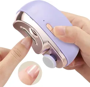 Electric Nail Clipper 2 in 1 Automatic Nail Trimmer Rechargeable Silent with LED Built-in Collector Electric Nail Clippers for Seniors