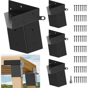 Deer Stand Brackets 4x4, 4 Pack Heavy Duty Deer Blind Brackets for Deer Hunting, Shooting Shack, Observation Decks, Tree Houses, Swing Sets and Outdoor Platforms