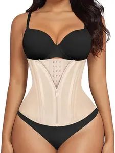 Women's Adjustable Waist Trainer Corset Shapewear Belt - Tummy Control, 15 Steel Bones Support, Zipper Hooks, Plus Size, Breathable Fabric for Sport Workouts, Cincher Body Shaper